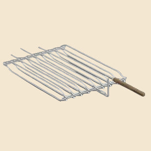 Parrilla doble BBQ Mangos de madera – Pescado y asados – Acero o Inox (Brava/Riviera/Rocca/Urban)
