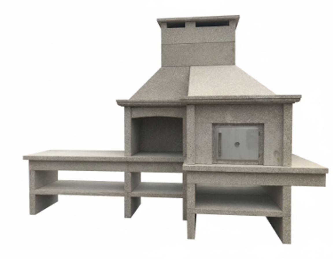 Granito 16 – Cocina exterior de granito con horno y fregadero (parrilla de 70 cm)