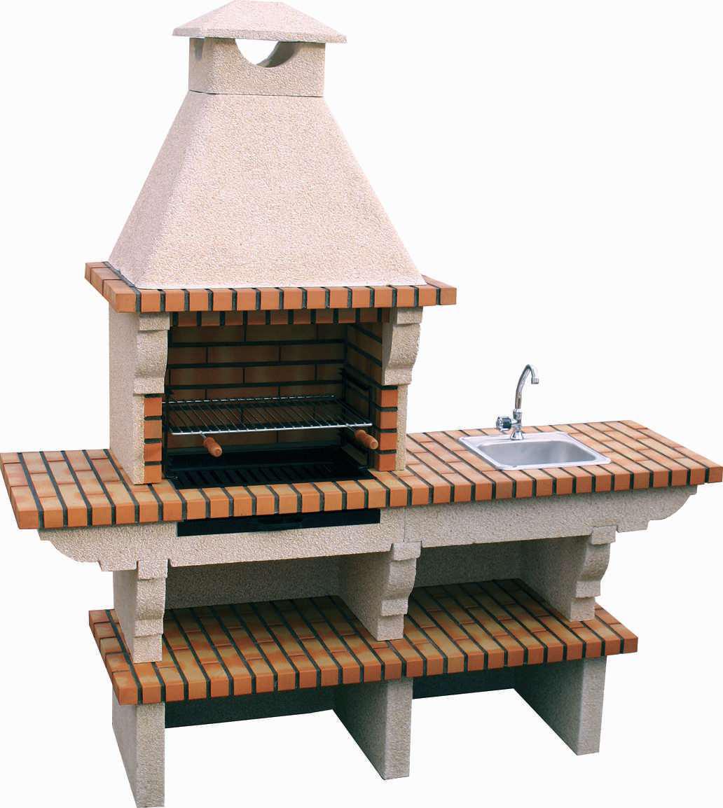 Barbacoa de Ladrillo TerraCotto 121 – Con Fregadero Inox y Mesa