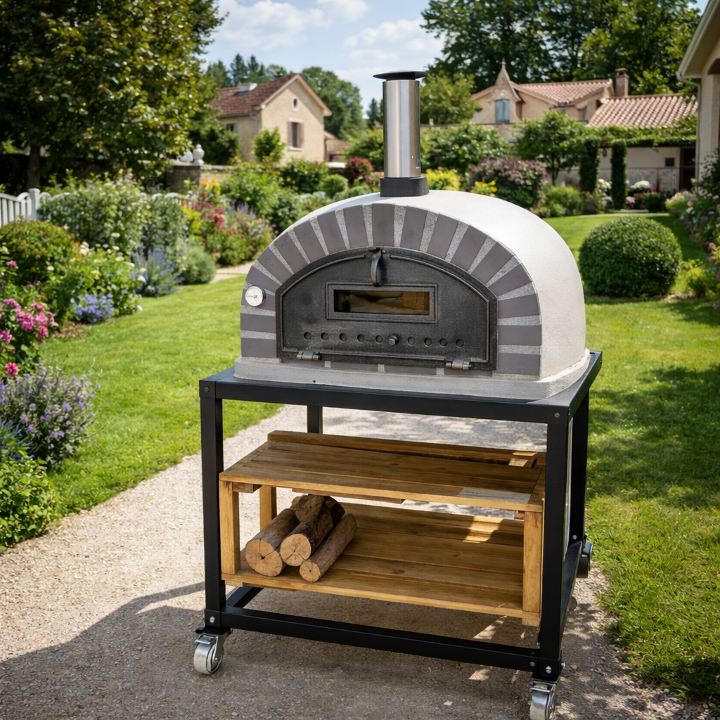 Carro para Horno de Leña – Soporte de acero con ruedas (90 / 100 / 110 / 120)