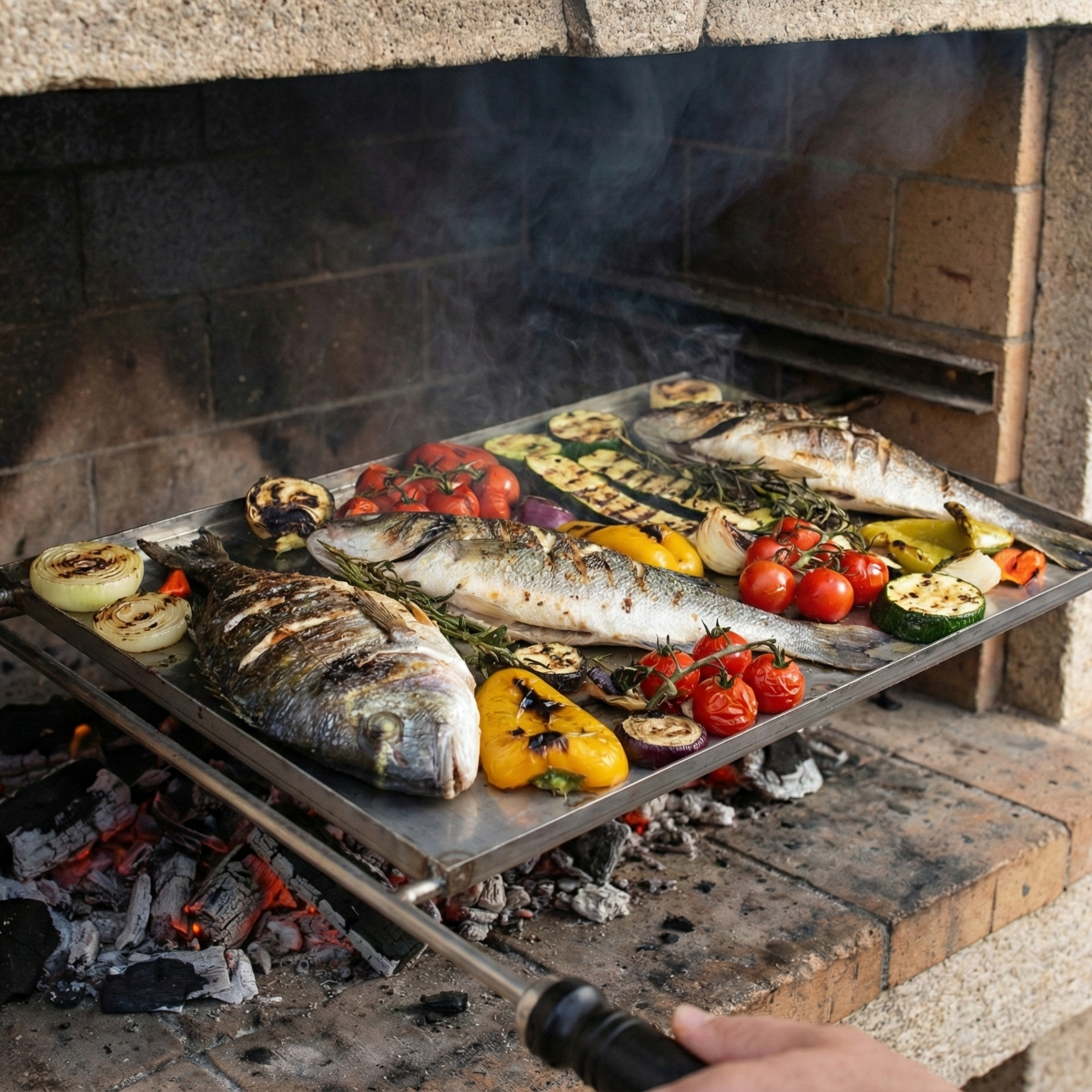 Plancha de acero inoxidable - Placa de cocción para barbacoa (60x38 a 100x60 cm)