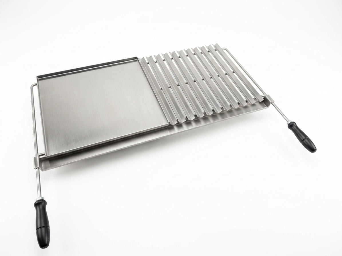 Plancha de acero inoxidable - Placa de cocción para barbacoa (60x38 a 100x60 cm)