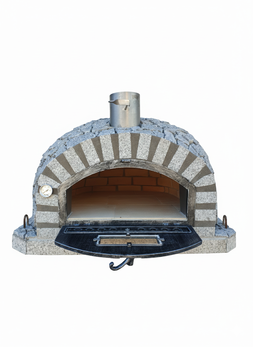 Horno de leña ETNA 100 cm – Acabado de piedra de granito natural