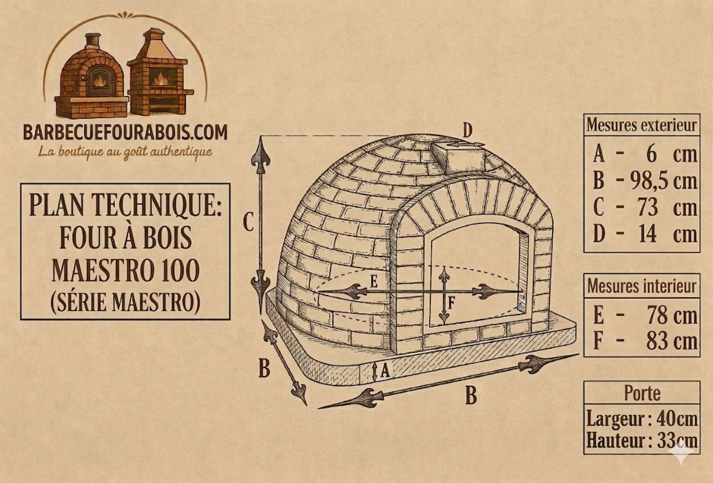 Horno de leña Maestro 100 cm – Horno de Pizza Auténtico