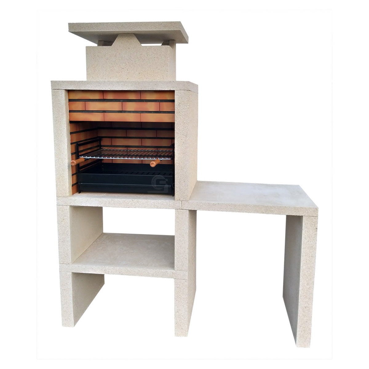 Nexa 607 – Barbacoa moderna con encimera reversible, parrilla de 60×40 (ladrillos grises opcionales)