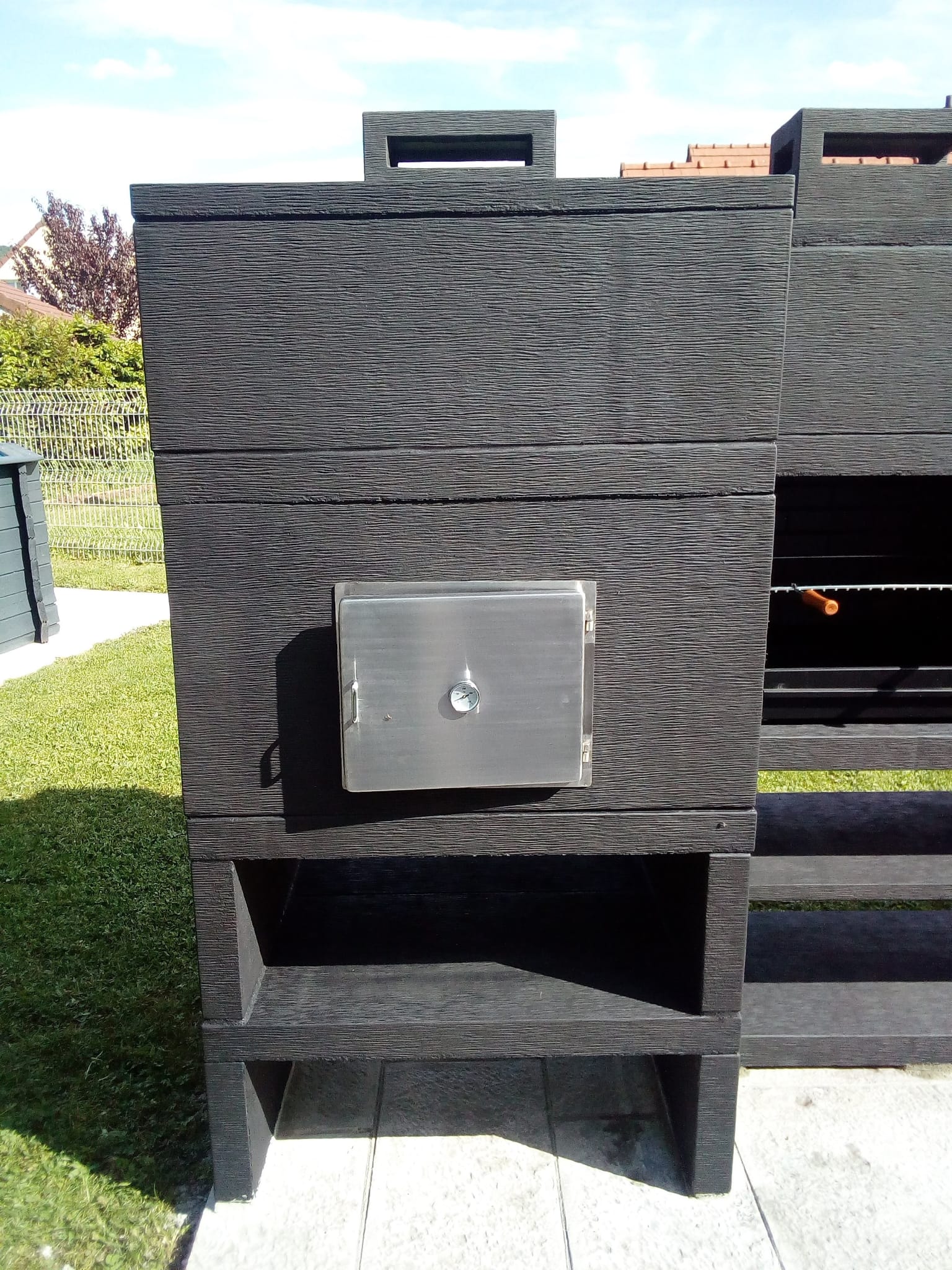 Línea 30F – Cocina exterior modular con Horno Ø80 cm, Parrilla 60 cm y módulo fregadero (opcional)