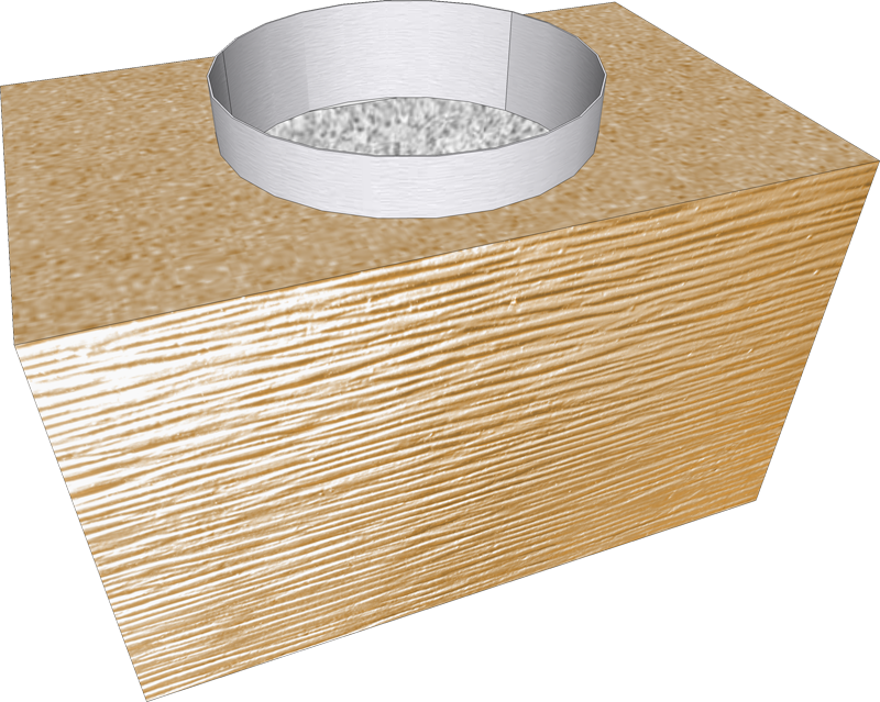 Chimenea modular Linea 40×25×25 cm – Salida circular Ø 200 mm (tubo 20 cm)