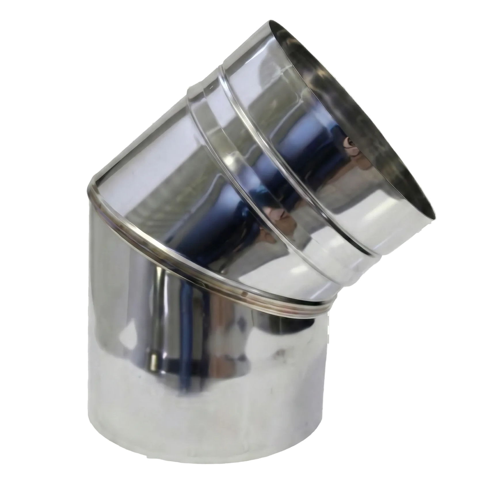 Codo chimenea 45° inox – Ø140 (estándar) o Ø190 (aislado)