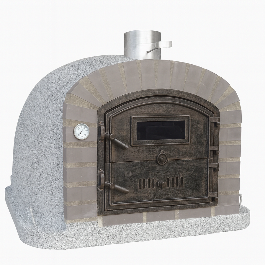 Horno de leña BRACIARO 100 cm – Horno de pizza y asador de ladrillo gris