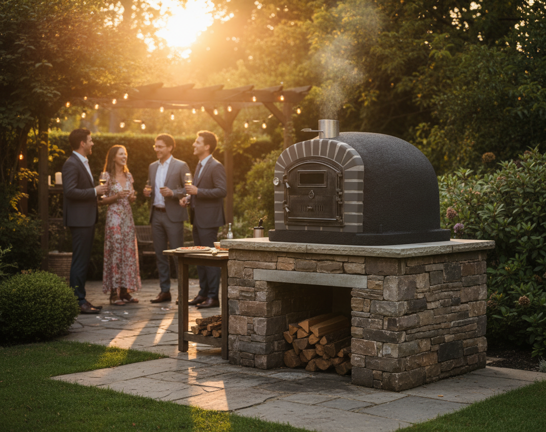 Horno de leña BRACIARO 100 cm – Horno de pizza y asador de ladrillo gris