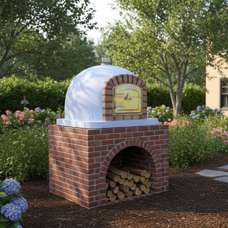 Horno de Leña CENTORO 110 cm – Horno de Pizza Tradicional con Chimenea Central