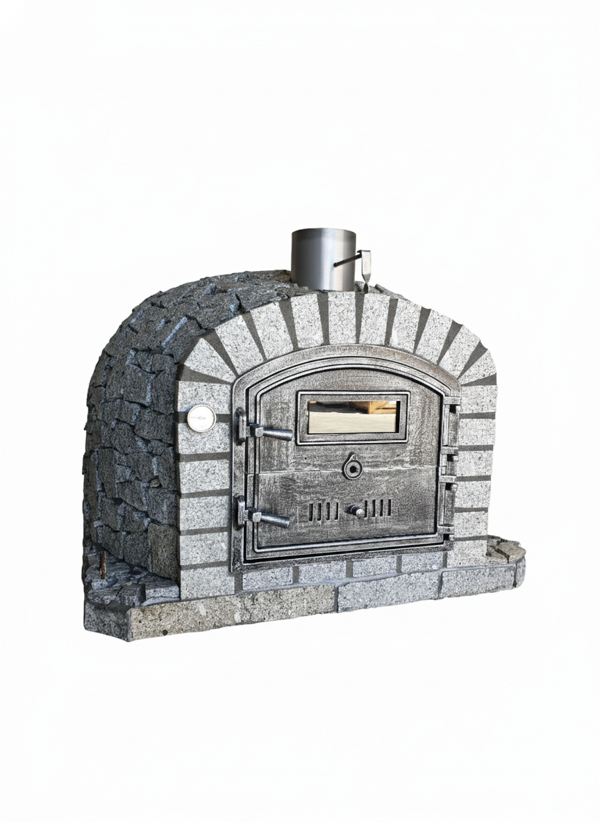 Horno de leña NERO 100 cm – Acabado de Piedra de Granito Natural