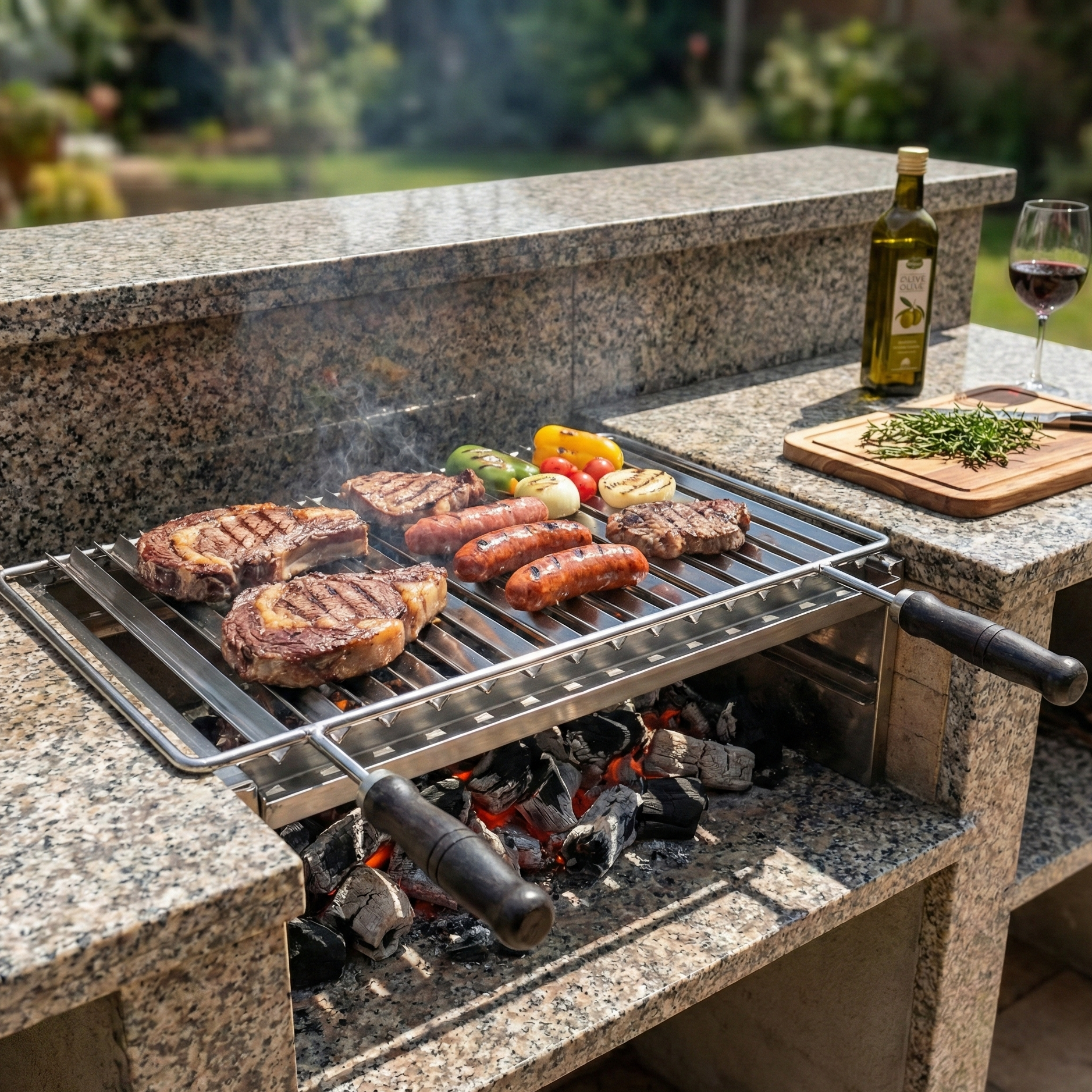 Parrilla Argentina Inoxidable para Barbacoa Granito (70 cm) – Compra individual ✅