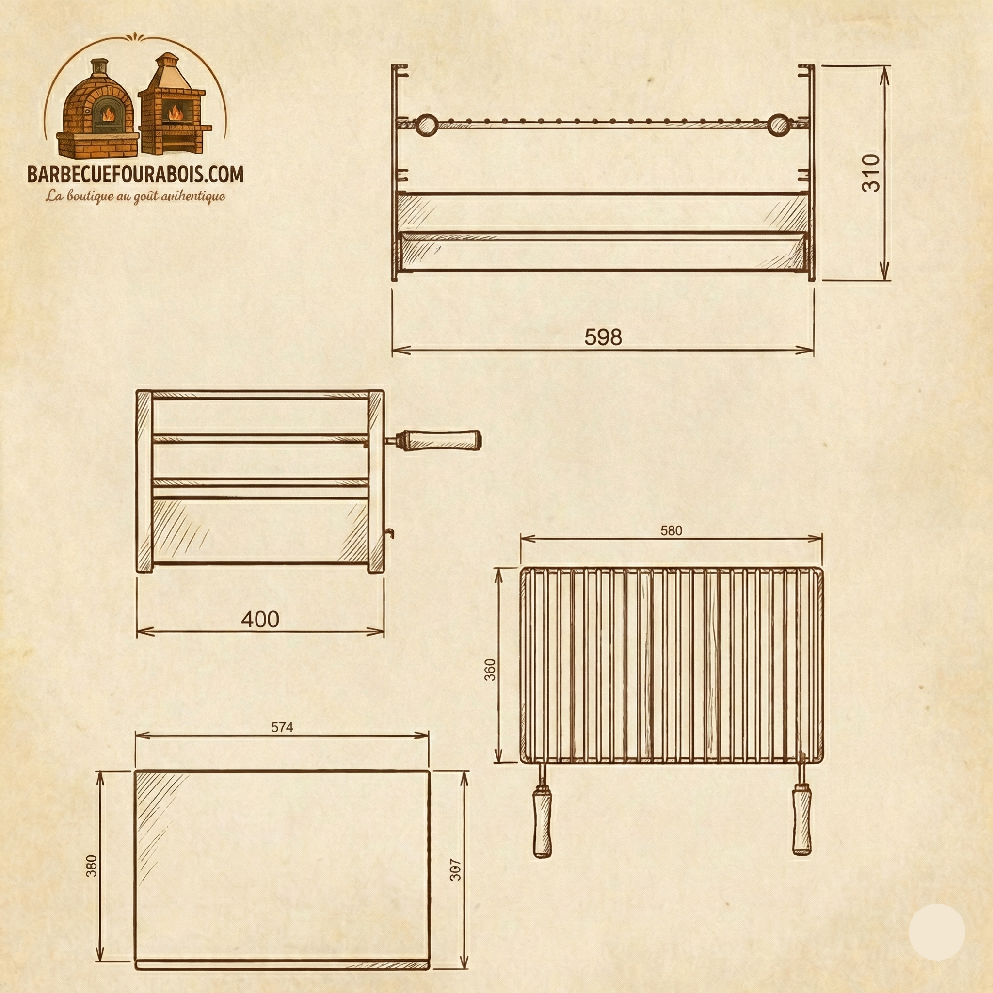 Parrilla de sobremesa de acero inoxidable – 60x40 / 70x40 / 80x40 – Envío gratuito