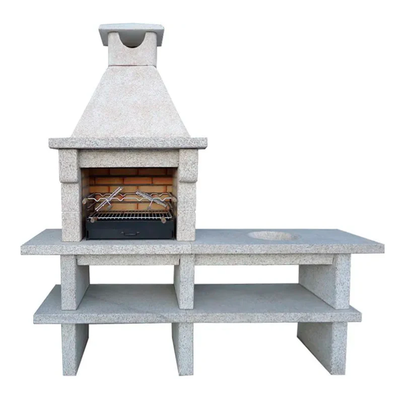 Pietra 054 – Cocina exterior de granito de 60 cm con gran encimera lateral