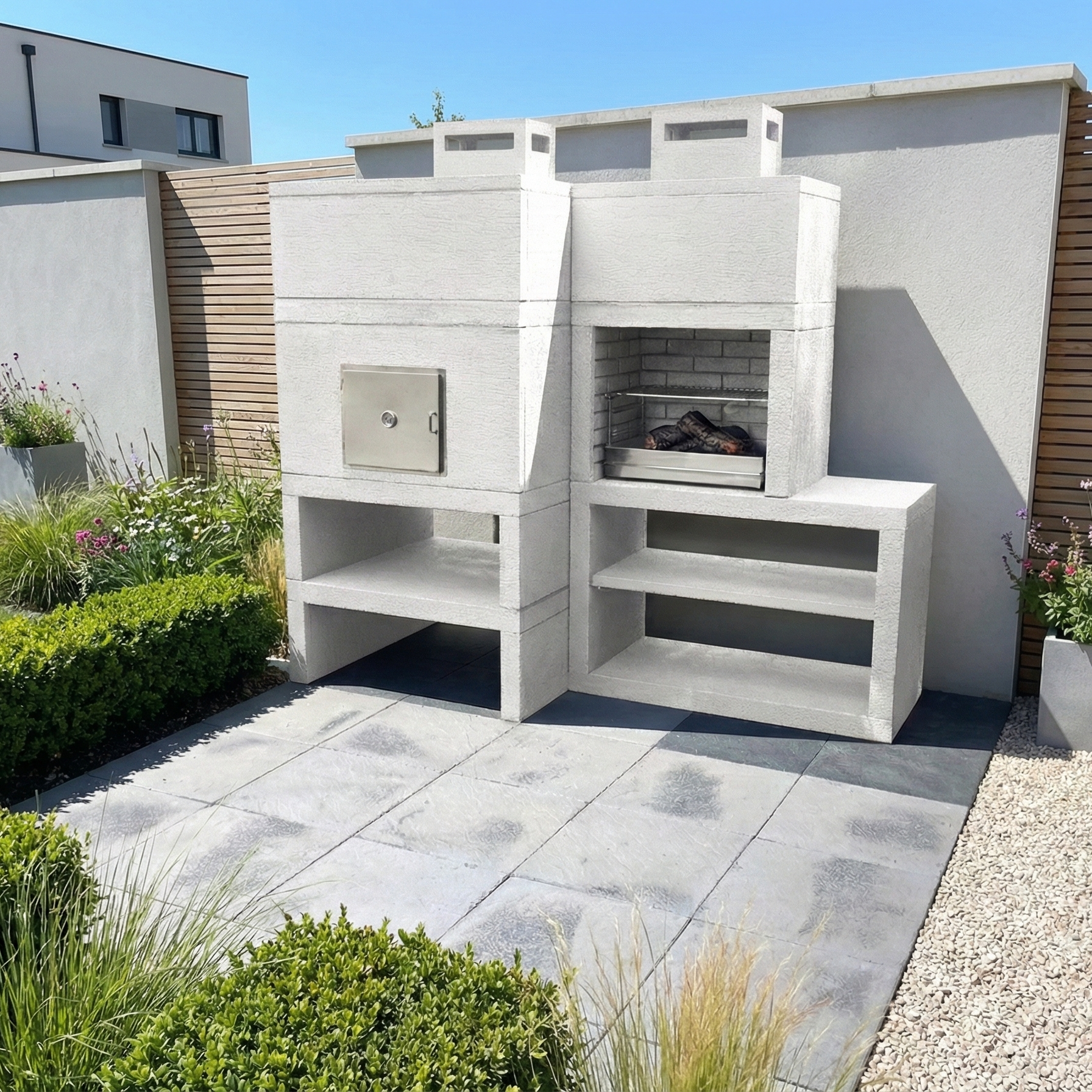 Línea 12F – Barbacoa Moderna Modular con Horno Ø80 y Parrilla 60 cm