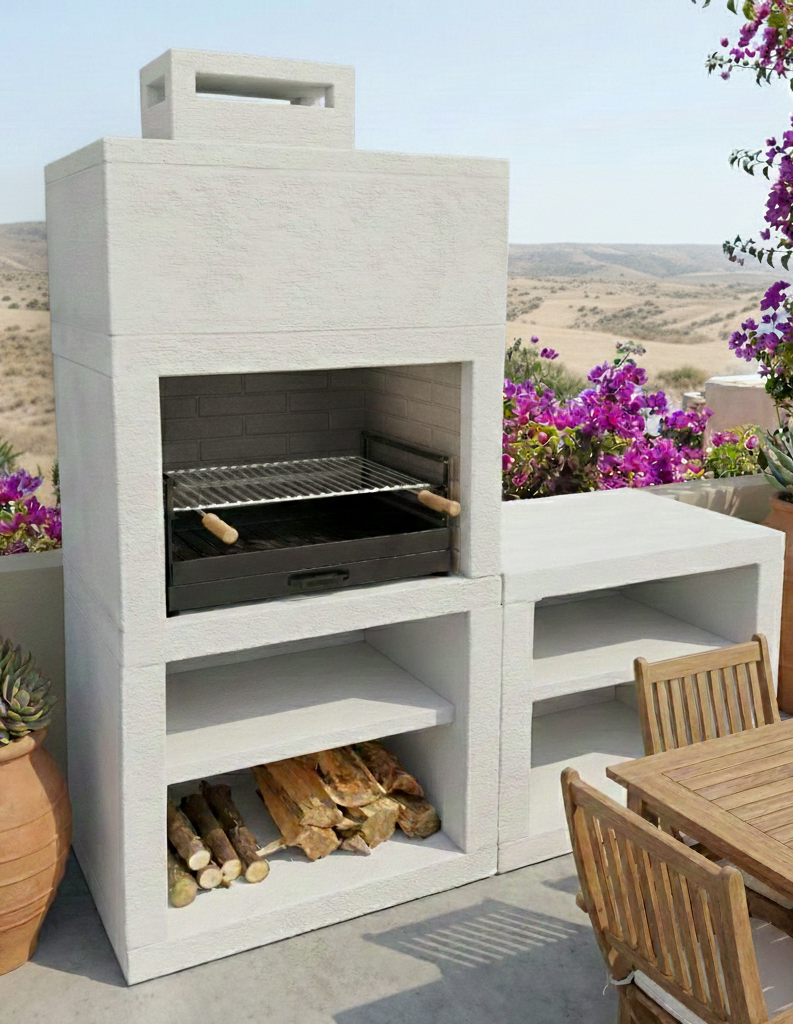 Línea 40 – Cocina exterior moderna de 160 cm con módulo (fregadero opcional) – grill de 60 cm