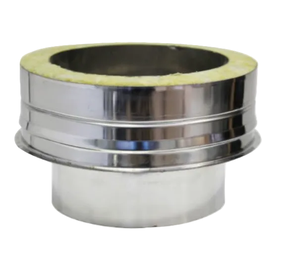 Reducción acero inox aislado / simple – Ø190/Ø140 (adaptador salida de humos del horno)