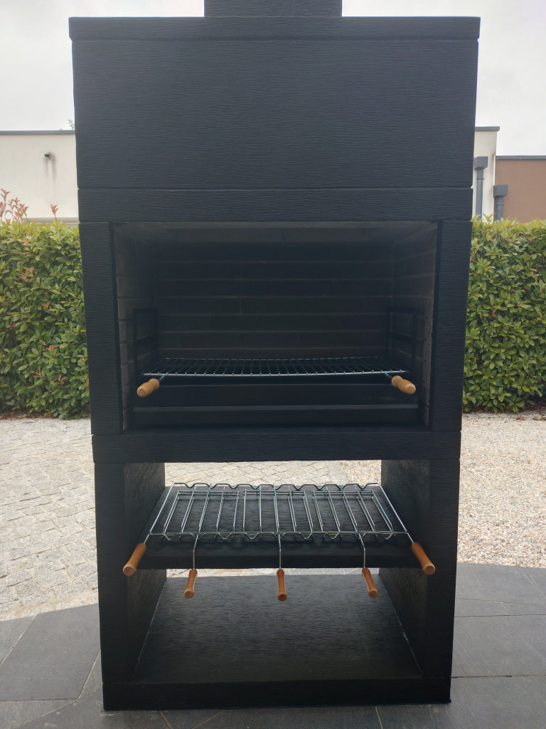 Línea 25 – Barbacoa moderna de diseño (4 colores) con parrilla de acero de 80 cm incluida