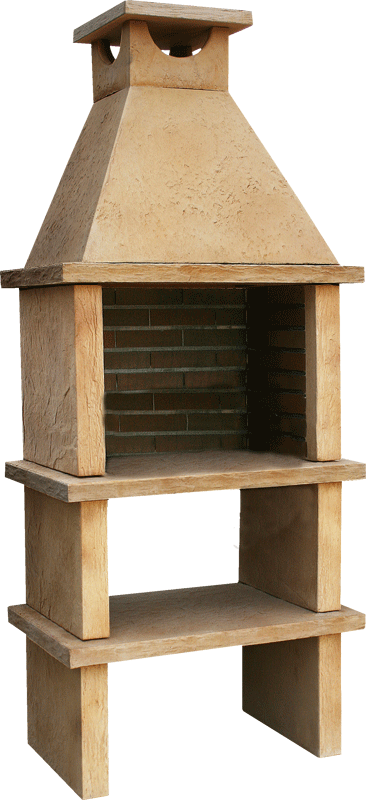 Terra 10 – Barbacoa de piedra reconstituida con parrilla de 60 cm (acero inoxidable opcional)