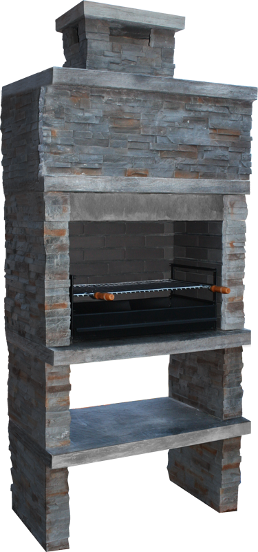 Montara 10 – Reconstituted stone barbecue with a slate-effect finish and 60 cm grill (stainless steel optional)