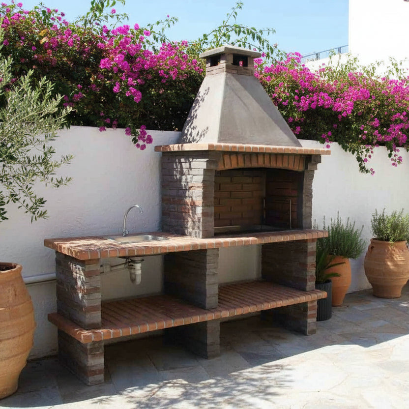 Barbacoa de Piedra Rivieira XL 422 – Con Módulo y Fregadero de Acero Inoxidable
