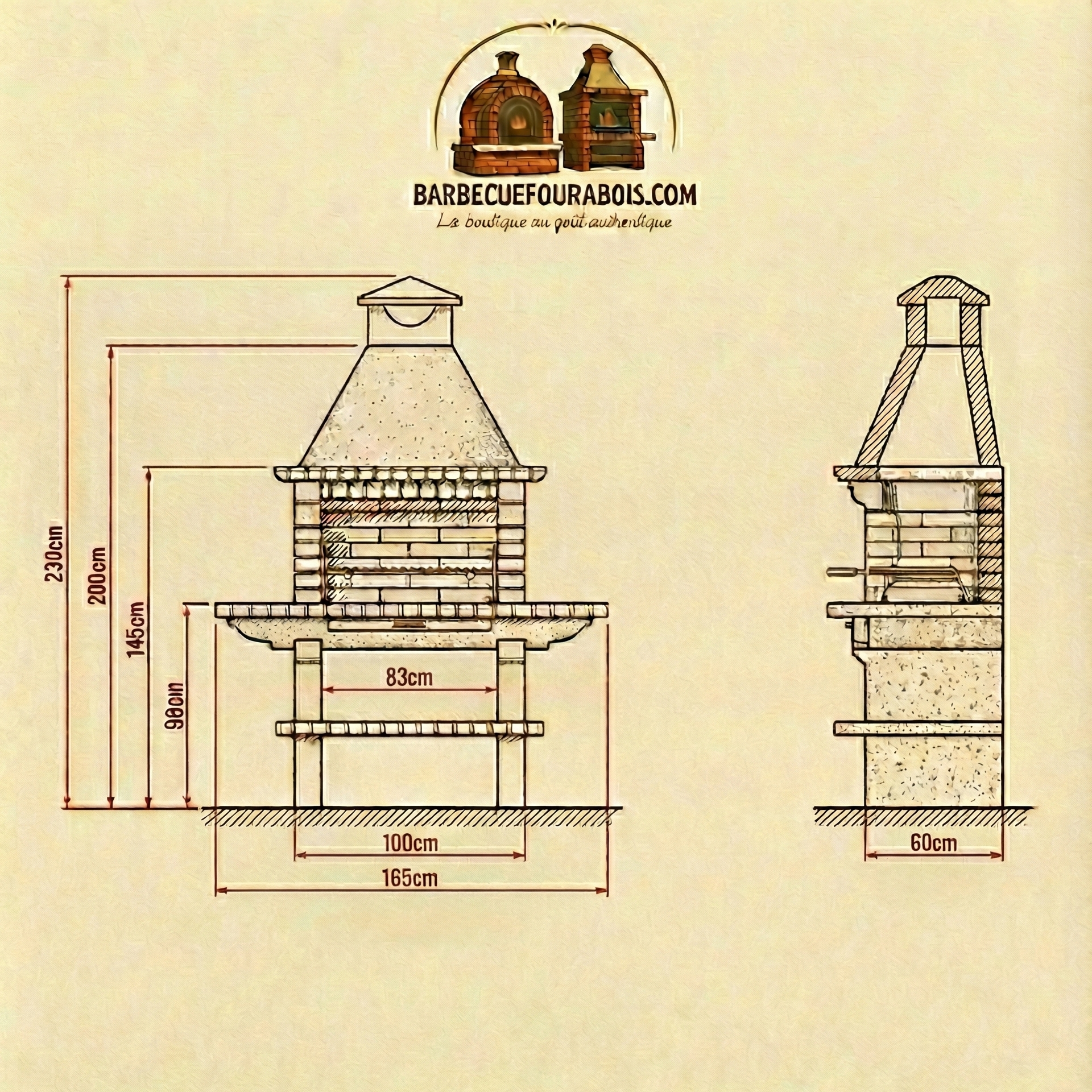 Barbacoa de Piedra y Ladrillo TerraCotto 114 – Modelo Grande Tradicional
