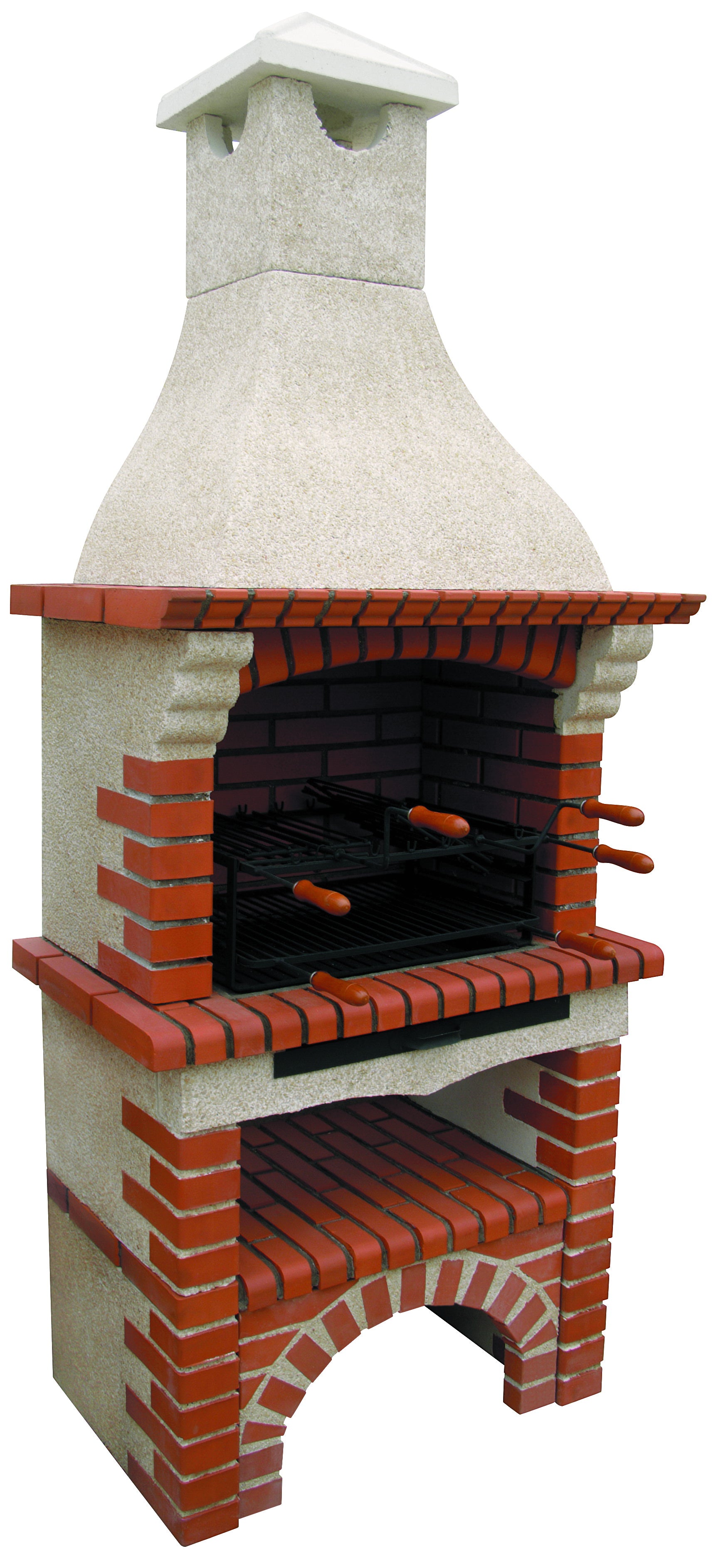 Calabria 105 – Barbacoa tradicional de ladrillo y piedra reconstituida – parrilla de 60 cm