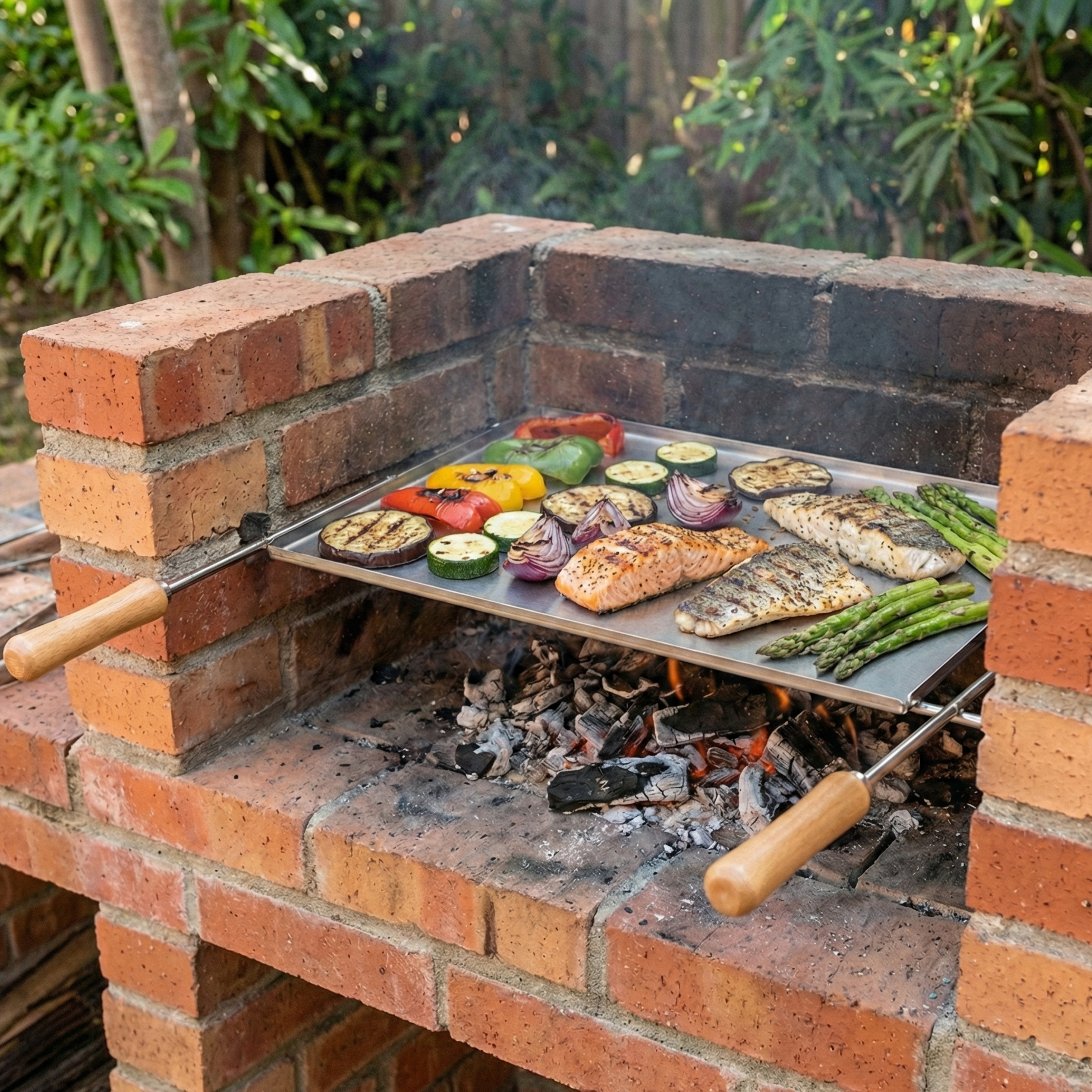 Plancha de acero inoxidable Calabria – 58×48 o 68×48 cm (posibilidad de comprarla sola)