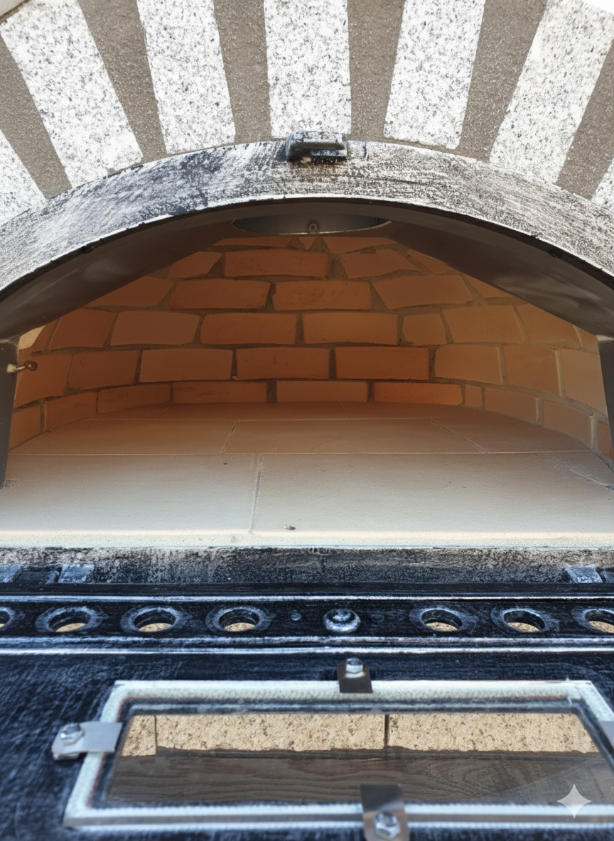 Horno de leña ETNA 100 cm – Acabado de piedra de granito natural