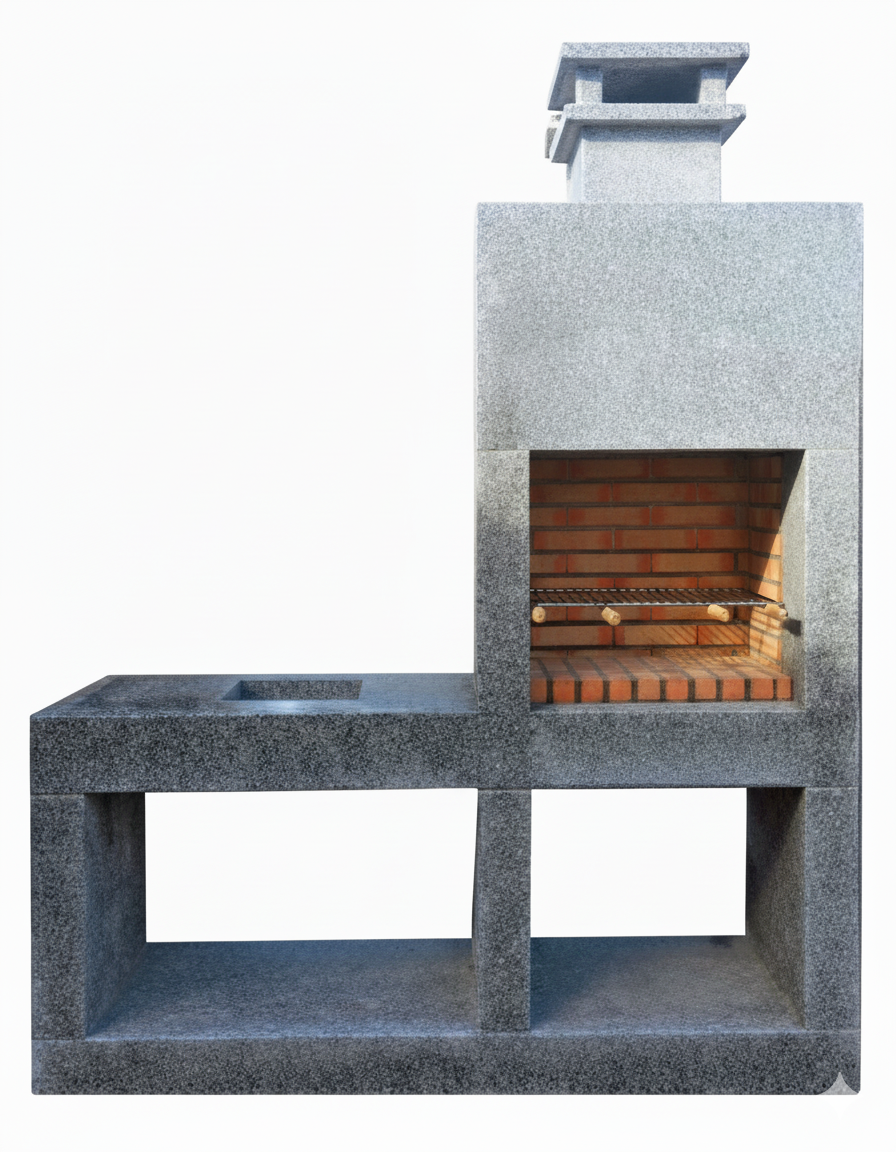 Pietra 049 – Cocina exterior moderna de granito con parrilla de 60 cm (187 cm)