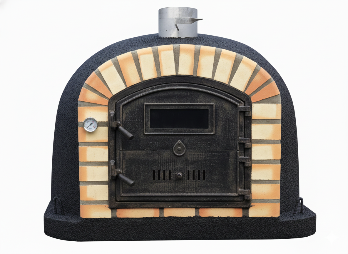 Horno de leña CENTORO 100 cm – Horno de pizza y asador con chimenea central