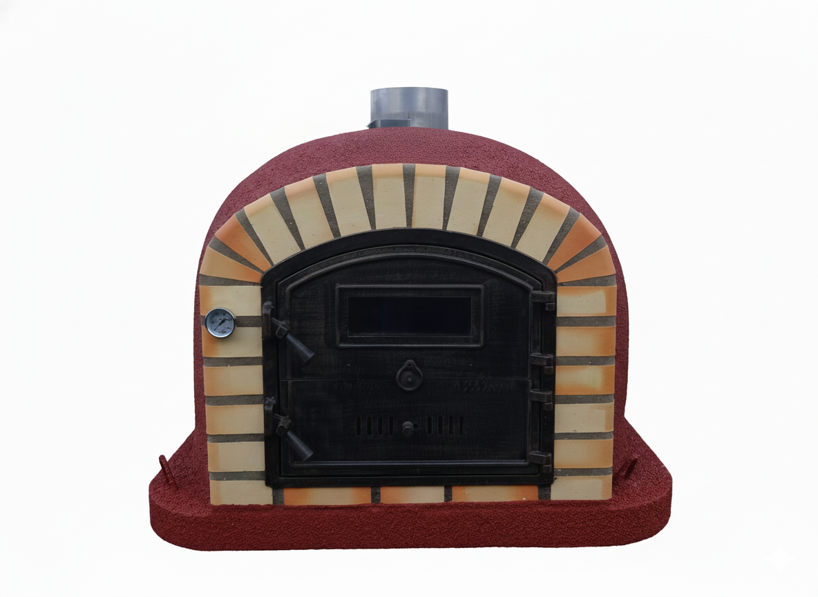 Horno de leña CENTORO 100 cm – Horno de pizza y asador con chimenea central