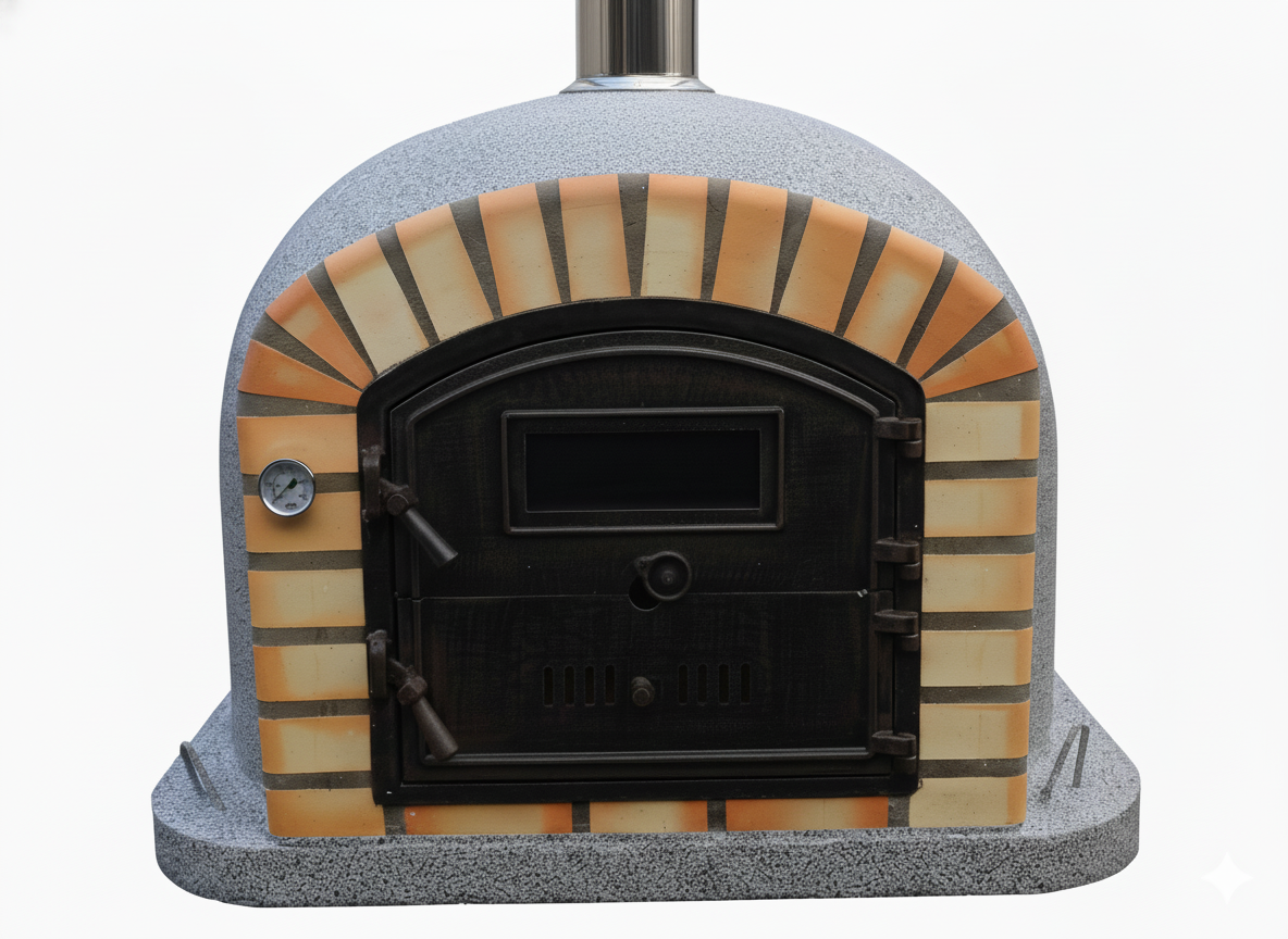 Horno de leña CENTORO 100 cm – Horno de pizza y asador con chimenea central