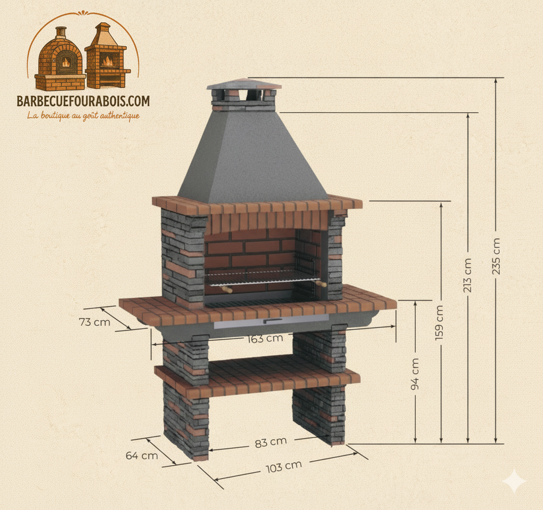 Barbacoa de Piedra Rivieira XL – Modelo 421 | Gran Hogar 83 cm