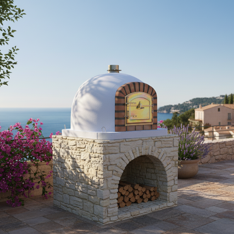 Horno de leña CENTORO 120 cm – Horno de pizza tradicional con chimenea central