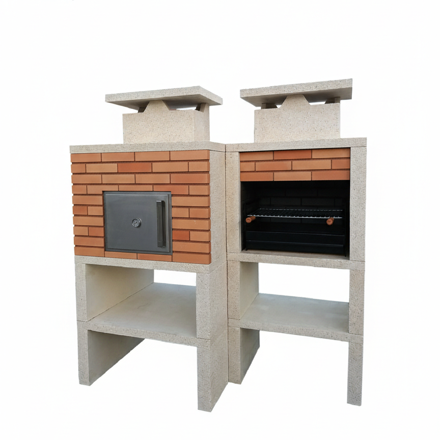 Nexa 612 – Barbacoa y Horno Ø75 cm – Parrilla 60×40 cm (ladrillos grises opcionales)