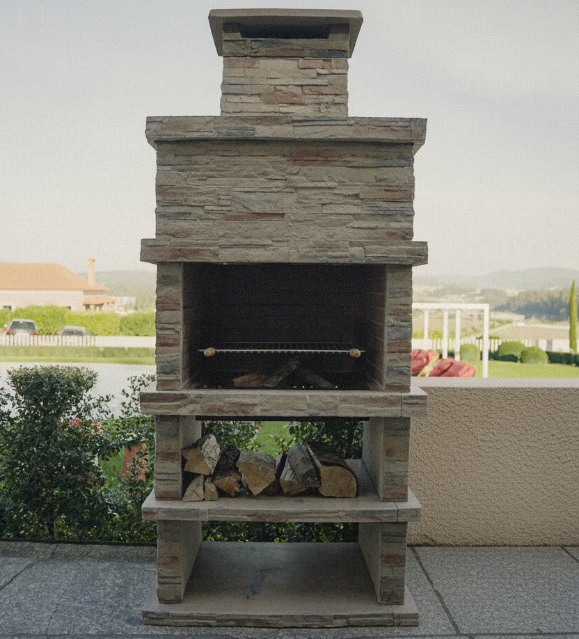 Barbacoa de Piedra Reconstituida – Rocca 460 – Marrón o Gris
