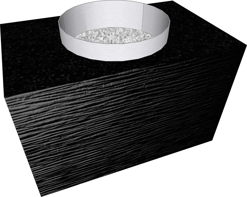 Chimenea modular Linea 40×25×25 cm – Salida circular Ø 200 mm (tubo 20 cm)