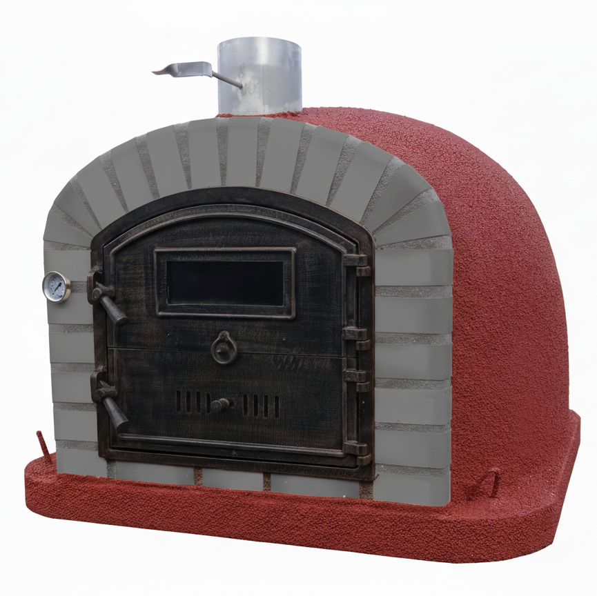 Horno de leña BRACIARO 100 cm – Horno de pizza y asador de ladrillo gris
