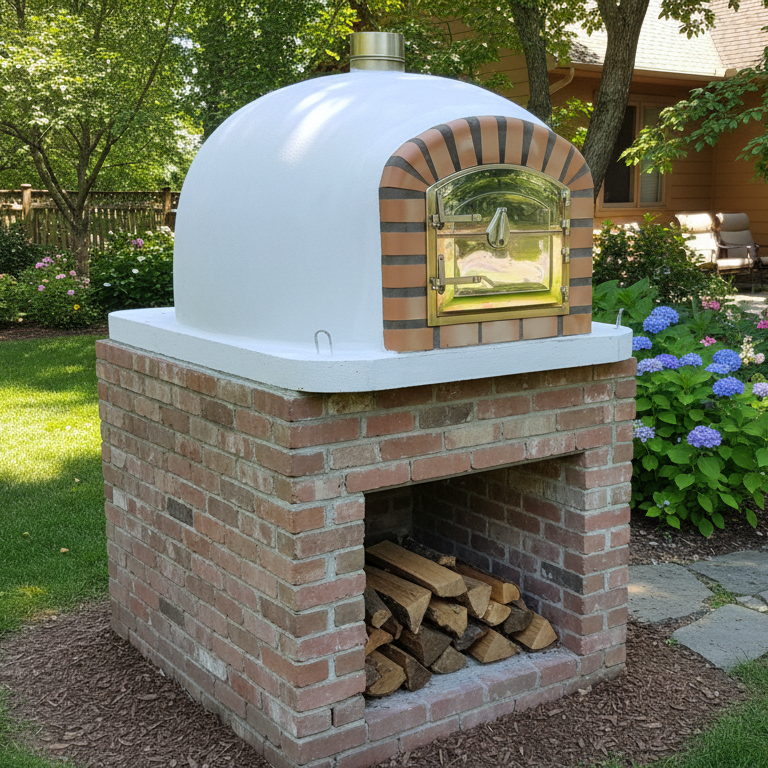 Horno de Leña CENTORO 90 cm – Horno de Pizza con Chimenea Central