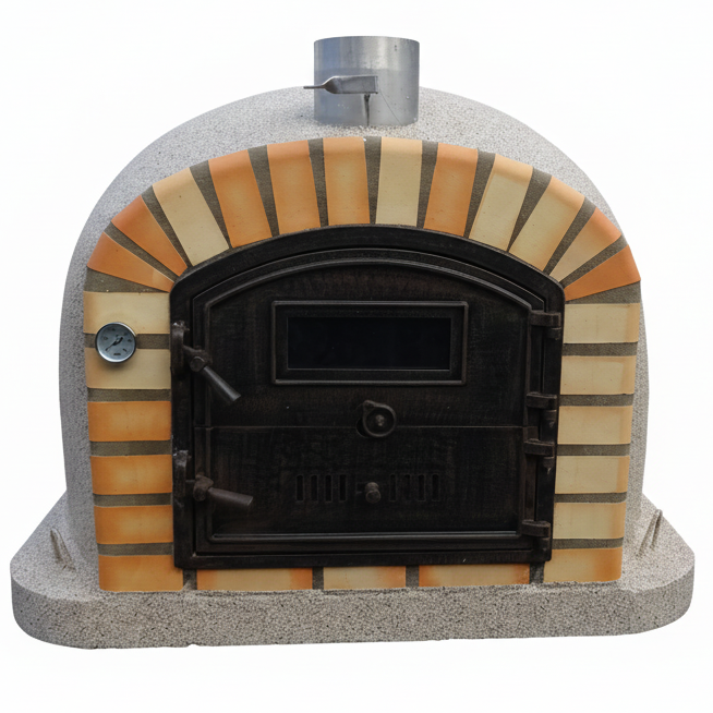 Horno de leña CENTORO 100 cm – Horno de pizza y asador con chimenea central