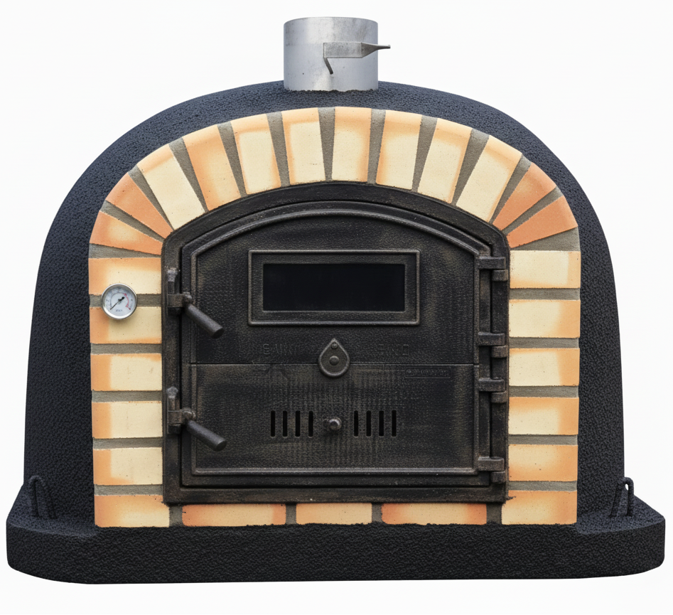 Horno de Leña CENTORO 110 cm – Horno de Pizza Tradicional con Chimenea Central
