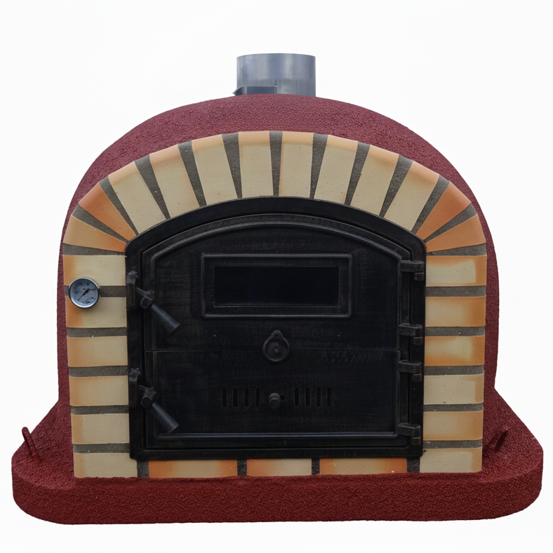 Horno de Leña CENTORO 110 cm – Horno de Pizza Tradicional con Chimenea Central