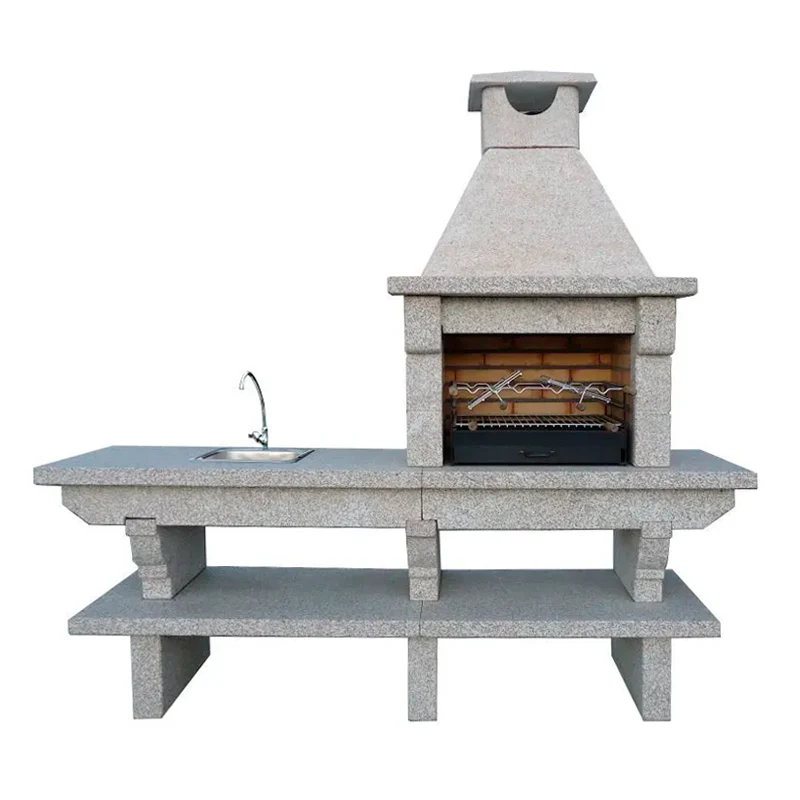Pietra 042 – Barbacoa de granito de 60 cm con encimera (fregadero opcional)