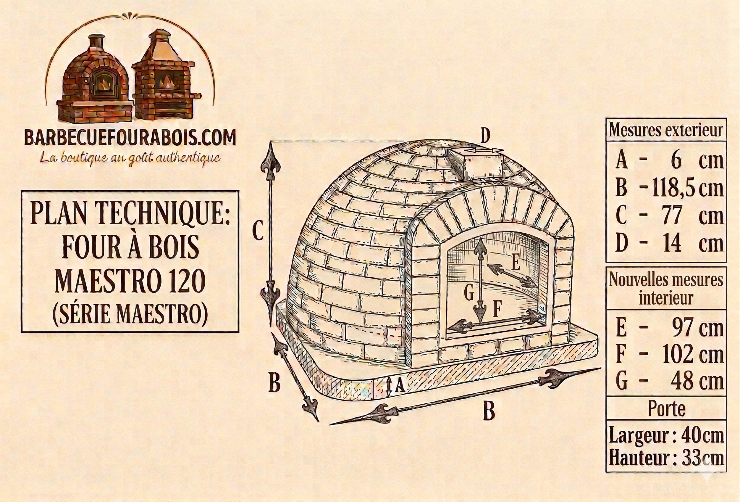 Horno de leña Maestro 120 cm – Horno para pizza y asador de alta gama