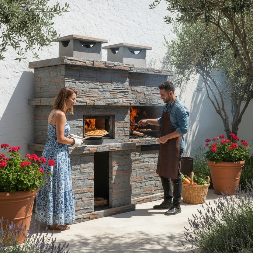 Rocca Four 473 – Barbacoa de piedra con horno de leña integrado